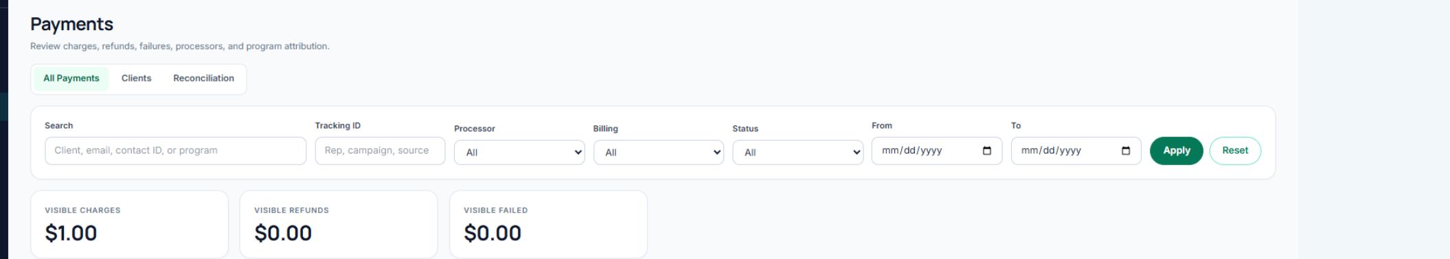 ScaleSafe payments management overview